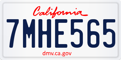 CA license plate 7MHE565