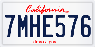 CA license plate 7MHE576