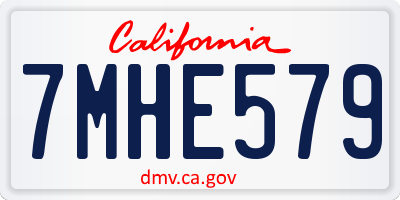 CA license plate 7MHE579
