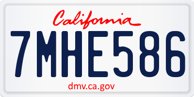 CA license plate 7MHE586