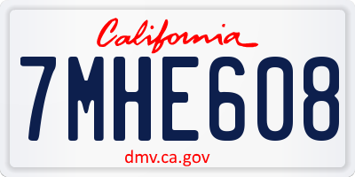 CA license plate 7MHE608