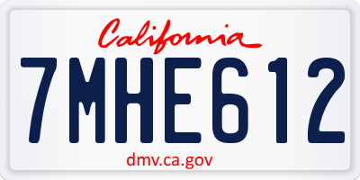 CA license plate 7MHE612