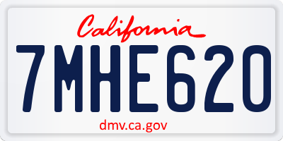 CA license plate 7MHE620