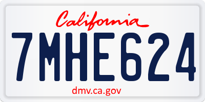 CA license plate 7MHE624