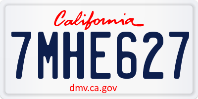 CA license plate 7MHE627