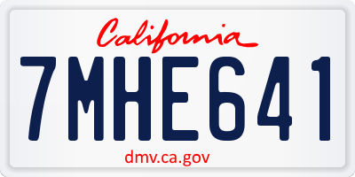 CA license plate 7MHE641