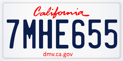 CA license plate 7MHE655