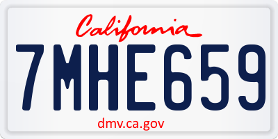 CA license plate 7MHE659