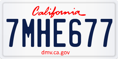 CA license plate 7MHE677