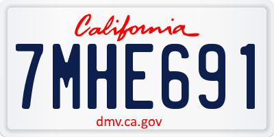 CA license plate 7MHE691