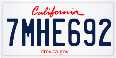 CA license plate 7MHE692