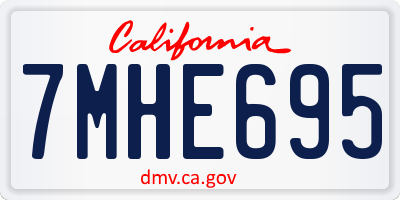 CA license plate 7MHE695