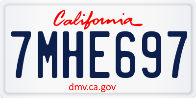 CA license plate 7MHE697