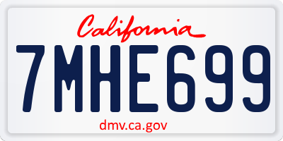 CA license plate 7MHE699
