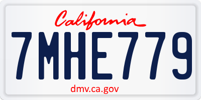 CA license plate 7MHE779