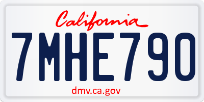 CA license plate 7MHE790