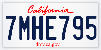 CA license plate 7MHE795