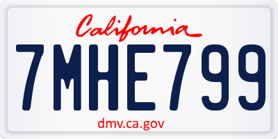 CA license plate 7MHE799