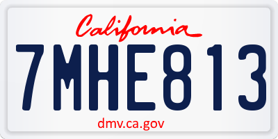 CA license plate 7MHE813