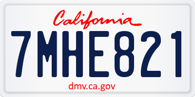 CA license plate 7MHE821