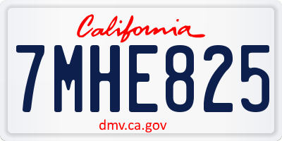 CA license plate 7MHE825