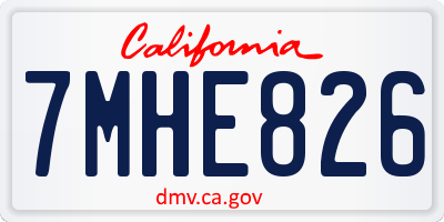 CA license plate 7MHE826