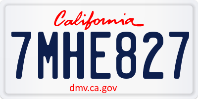 CA license plate 7MHE827