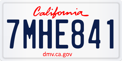 CA license plate 7MHE841