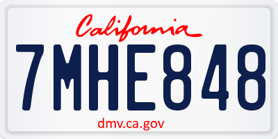 CA license plate 7MHE848