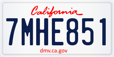 CA license plate 7MHE851
