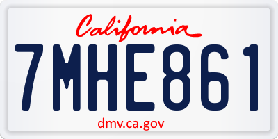 CA license plate 7MHE861