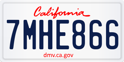 CA license plate 7MHE866