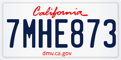 CA license plate 7MHE873