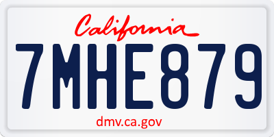 CA license plate 7MHE879