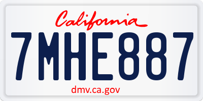 CA license plate 7MHE887