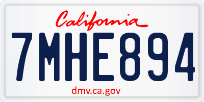 CA license plate 7MHE894
