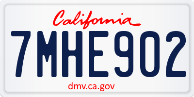 CA license plate 7MHE902
