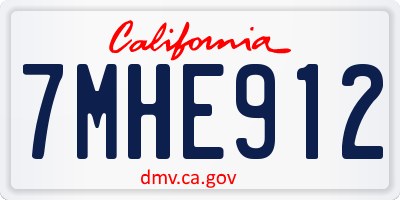 CA license plate 7MHE912