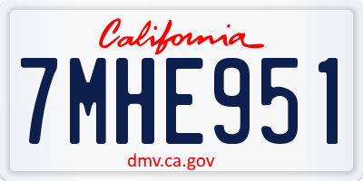 CA license plate 7MHE951