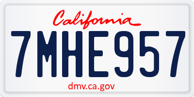CA license plate 7MHE957
