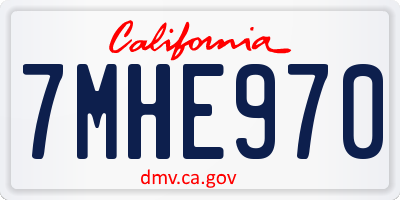 CA license plate 7MHE970