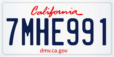 CA license plate 7MHE991