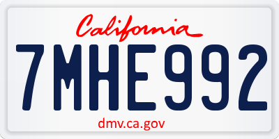 CA license plate 7MHE992