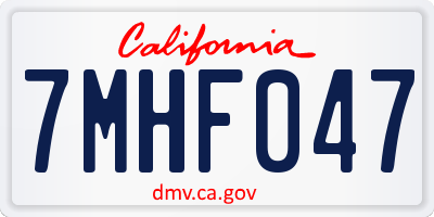 CA license plate 7MHF047