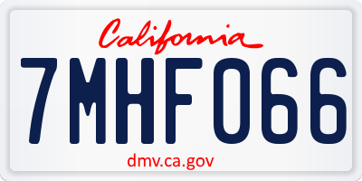 CA license plate 7MHF066