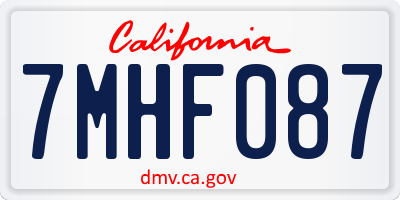 CA license plate 7MHF087