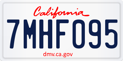 CA license plate 7MHF095