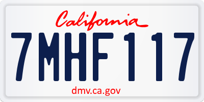 CA license plate 7MHF117