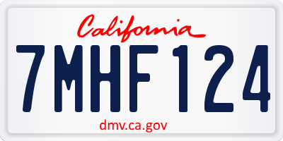 CA license plate 7MHF124