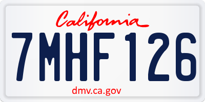 CA license plate 7MHF126